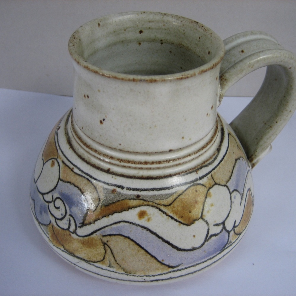 Vintage BLAISDELL Hand Painted Pottery Pitcher